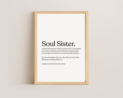 Soul Sister Definition Print