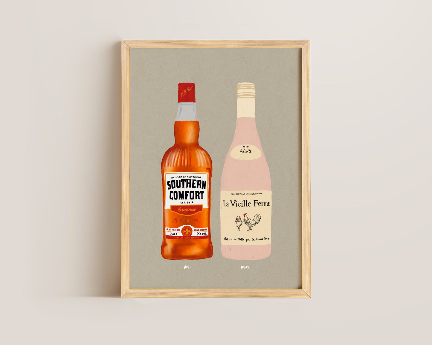 Southern Comfort & Chicken Wine Print