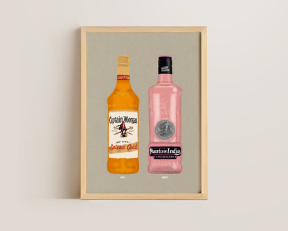 Spiced Rum & Puerto De Indias Strawberry Gin Print