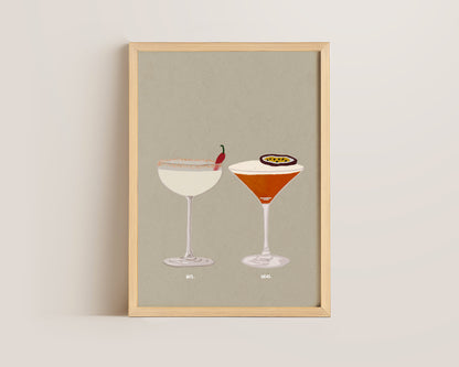 Spicy Marg & Pornstar Martini Print