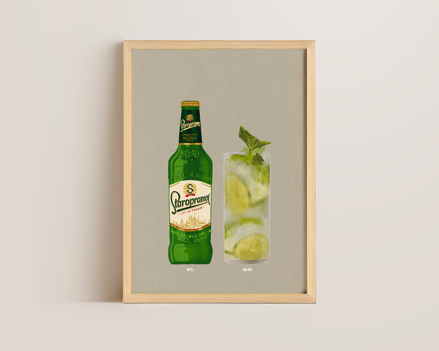 Staropramen Bottle & Mojito Print