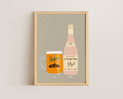 Staropramen & Chicken Wine Print