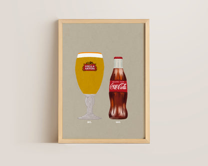 Stella & Coke Bottle Print