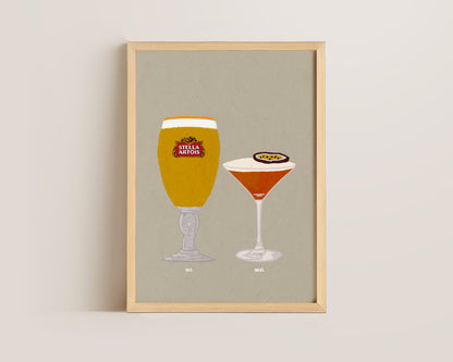 Stella Artois & Pornstar Martini Print