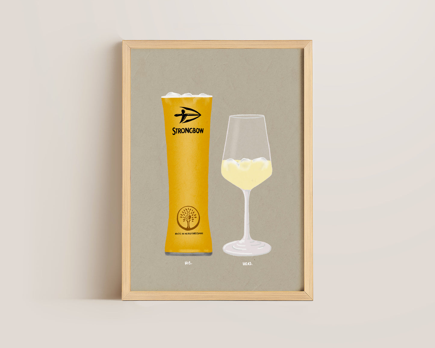 Strongbow Pint & White Wine Print