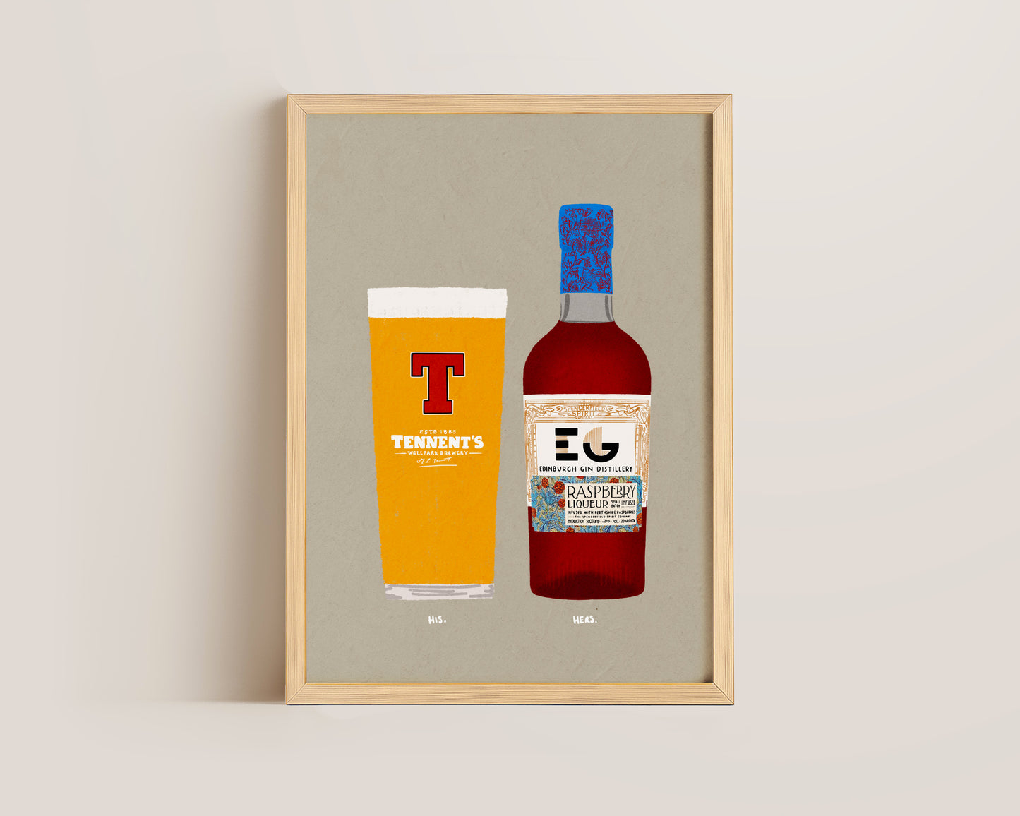 Tennent's & Edinburgh Raspberry Gin Print
