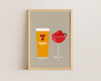 Tennent's & Frozen Strawberry Daiquiri Print