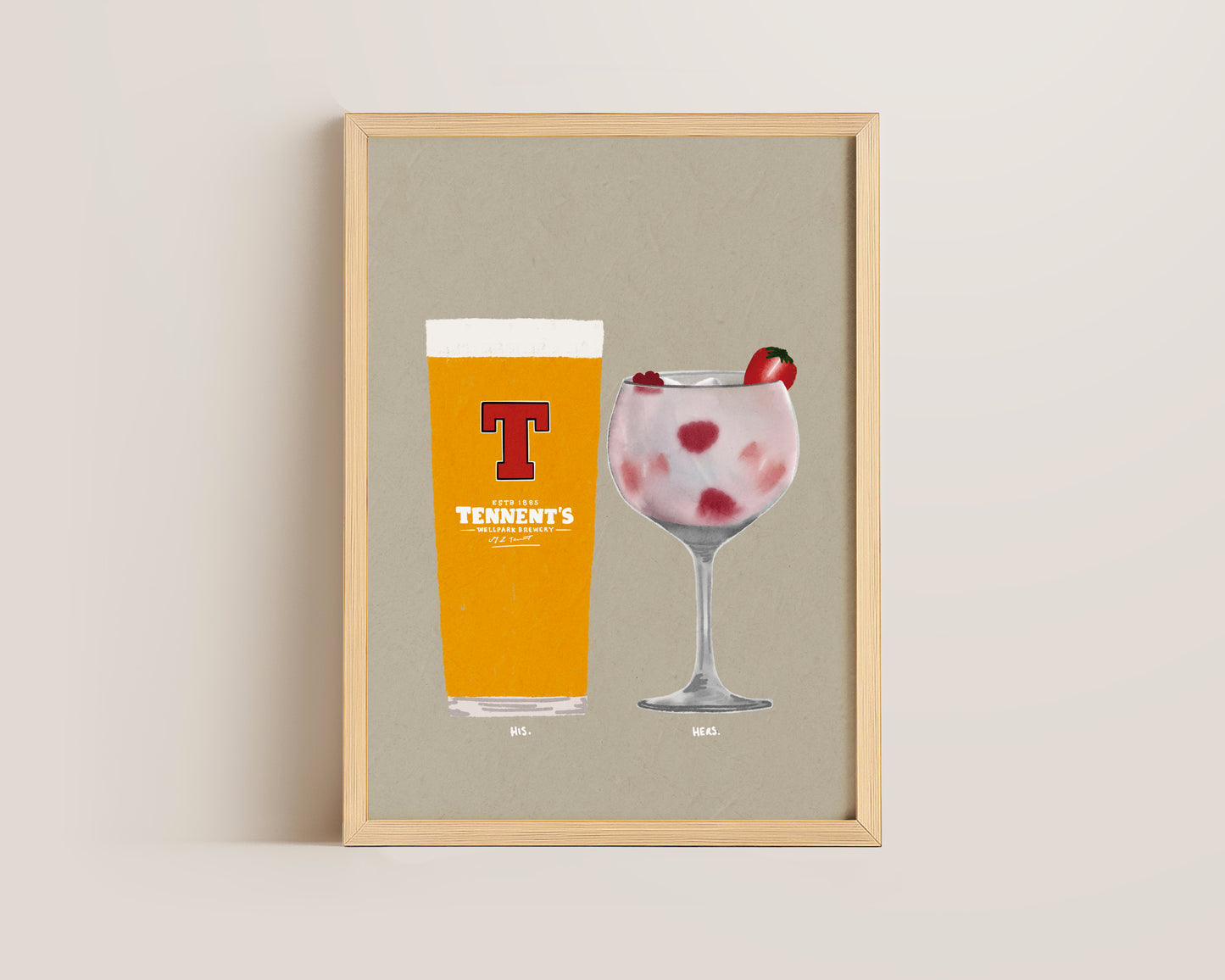 Tennent's & Pink Gin Print