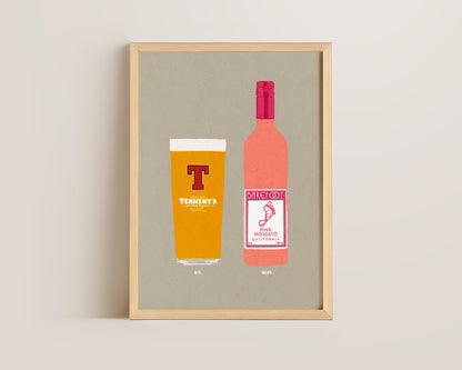 Tennent's & Pink Moscato Print