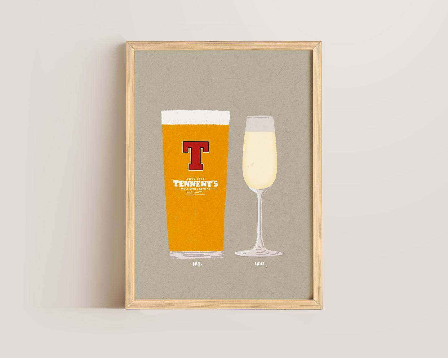Tennent's & Prosecco Glass Print