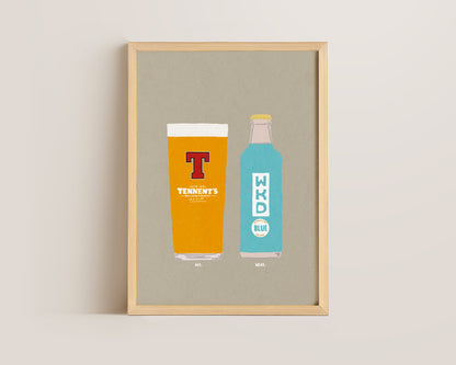 Tennent's & Blue WKD Print