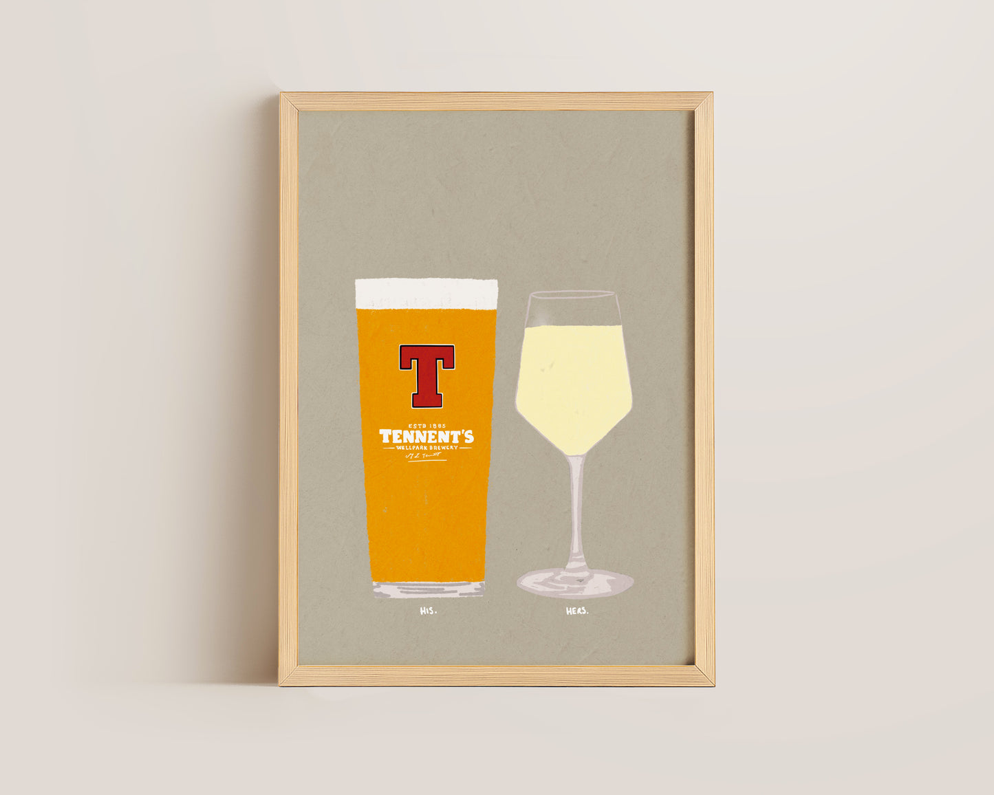 Tennent's & White Wine Print