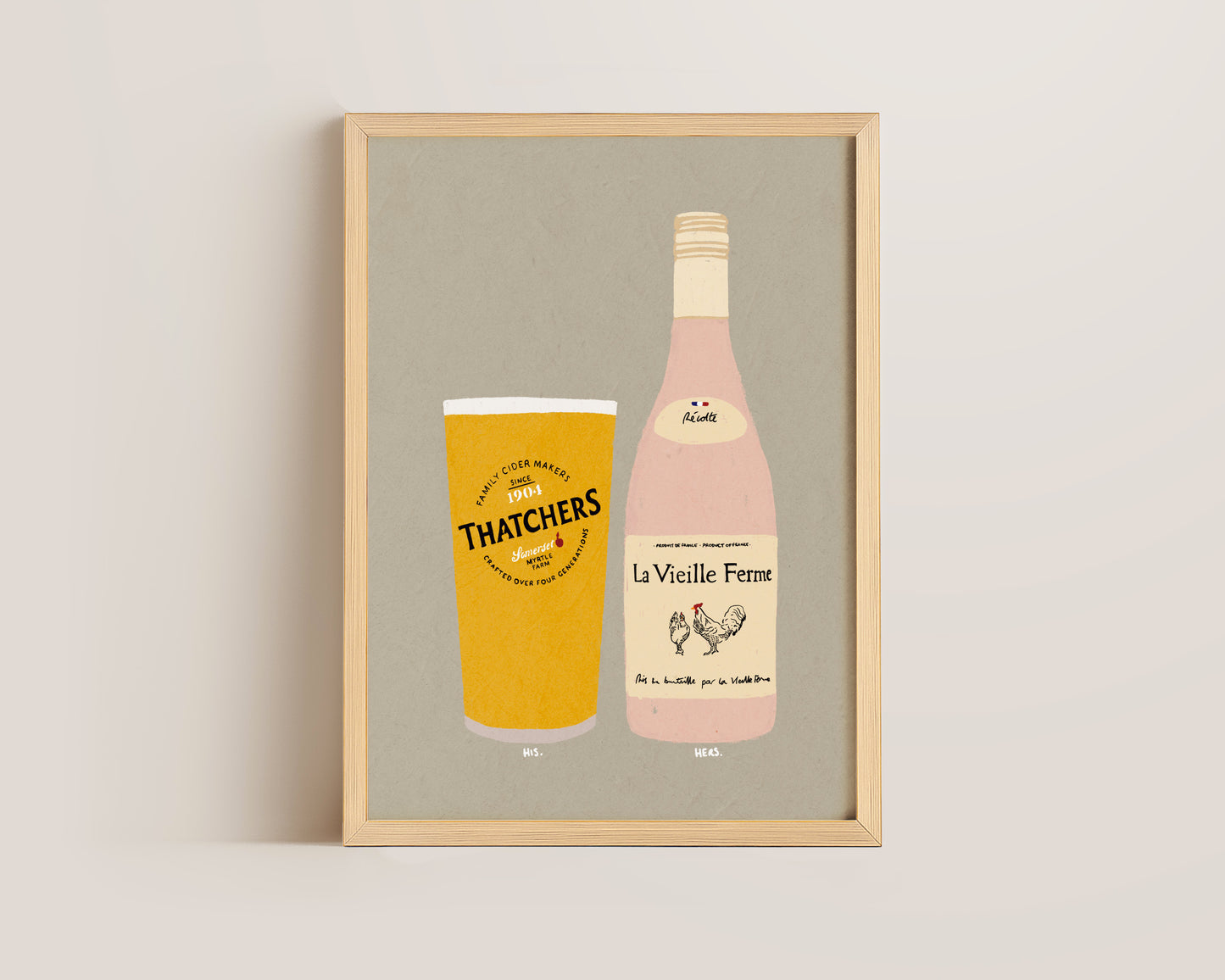 Thatchers & Chicken Wine Print