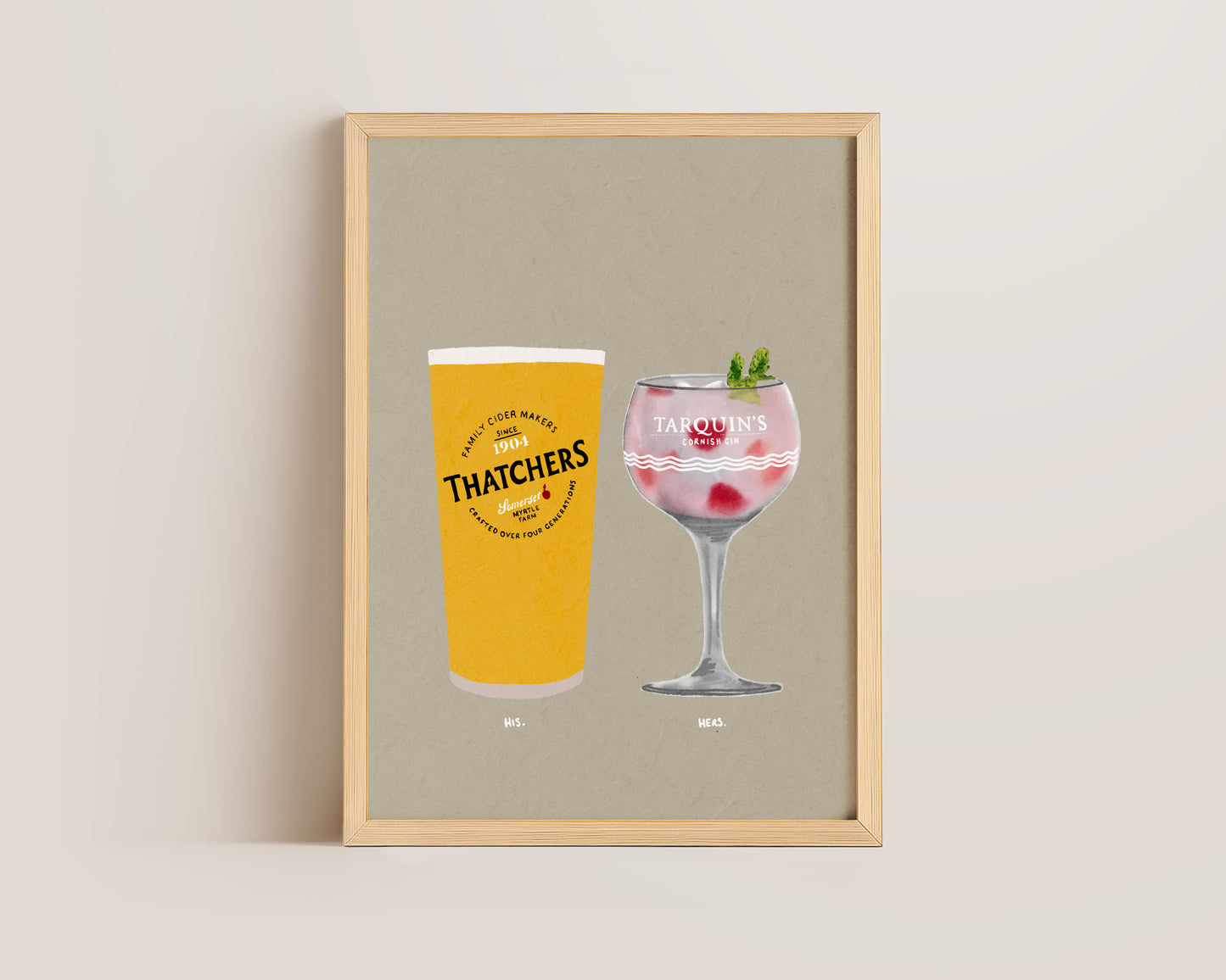 Thatchers & Tarquin's Pink Gin Print