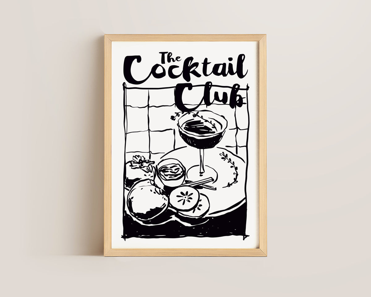 The Cocktail Club In Black Print
