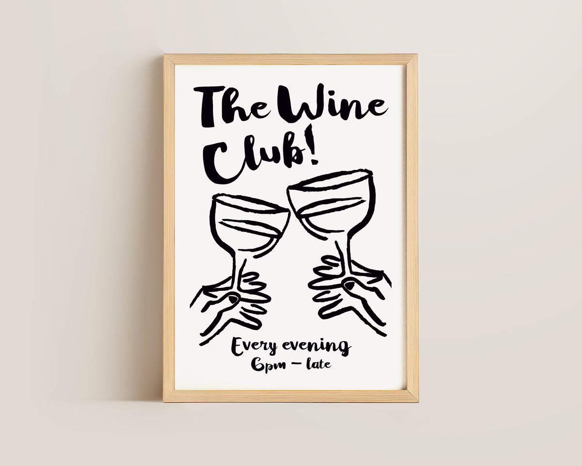 The Wine Club In Black Print