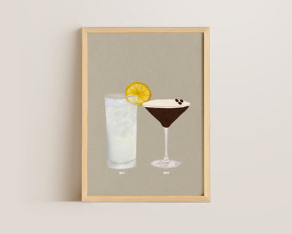 Vodka Lemonade & Espresso Martini Print