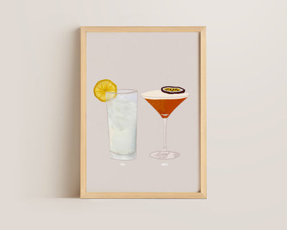 Vodka Lemonade & Pornstar Martini Print