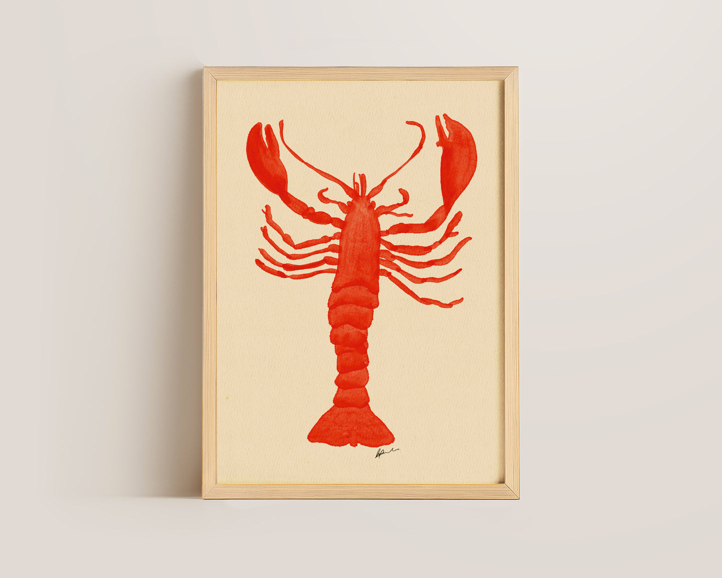 Watercolour Lobster Print