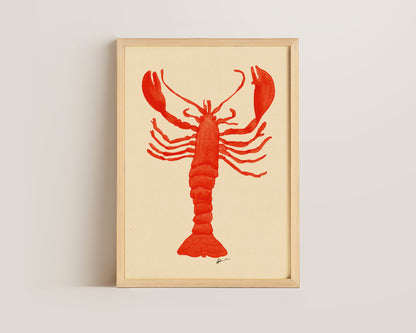 Watercolour Lobster Print
