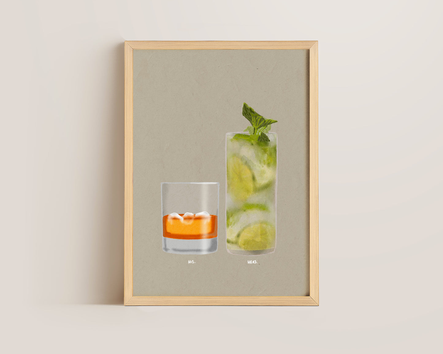 Whisky On The Rocks & Mojito Print