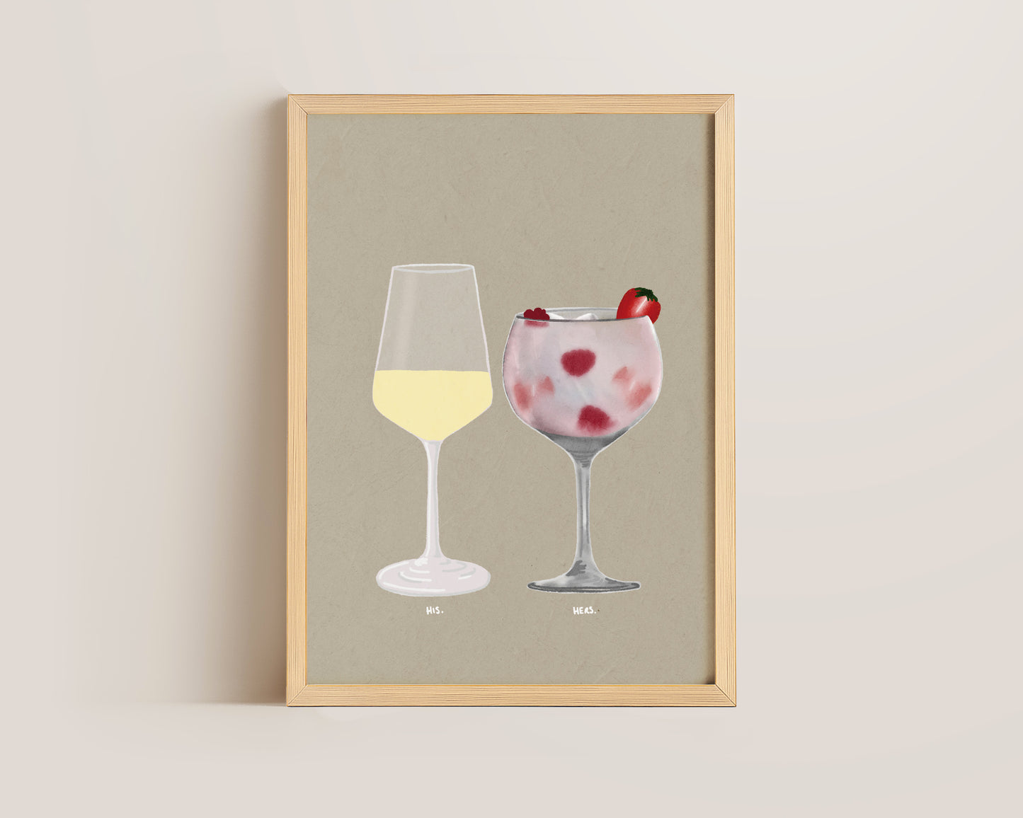 White Wine & Pink Gin Print