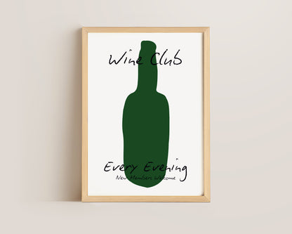 Wine Club Bottle Print