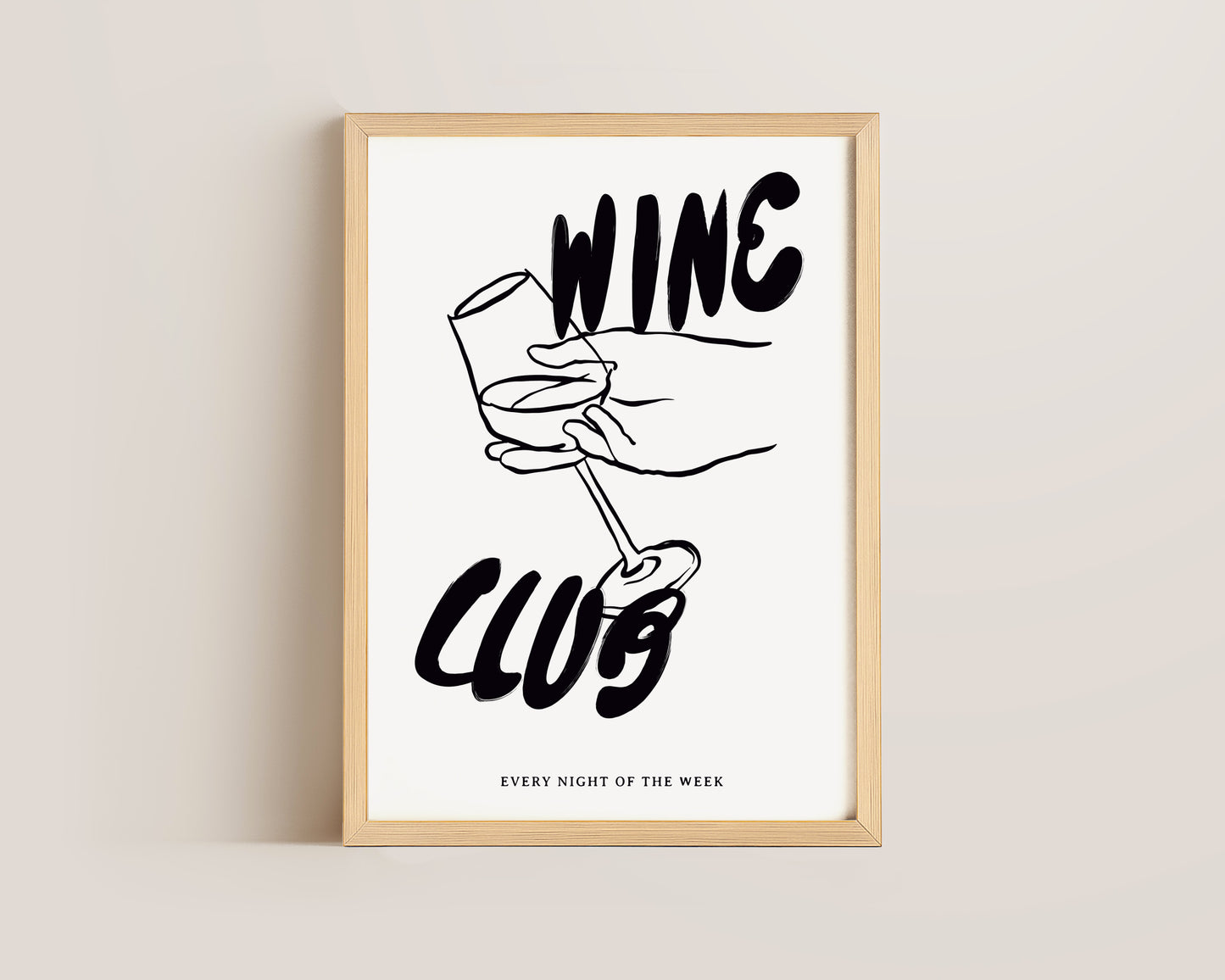 Wine Club In Black Print