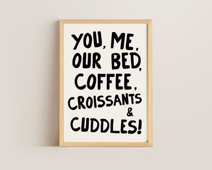 You, Me & Our Bed Art Wall Art Print