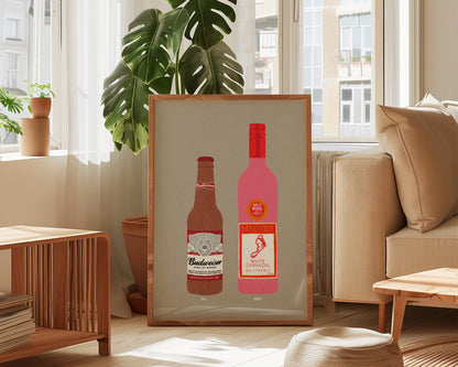 Budweiser & White Zinfandel Print