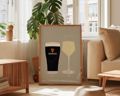 Guinness & White Wine Print