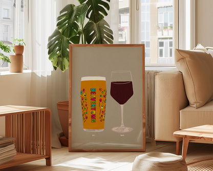 Neck Oil & Red Wine Print