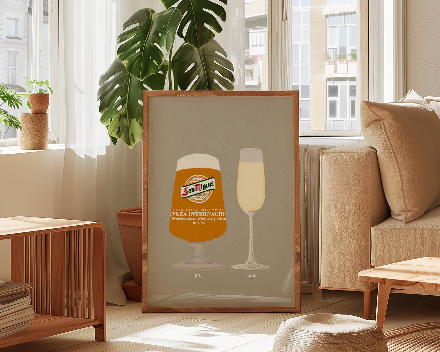 San Miguel & Prosecco Glass Print