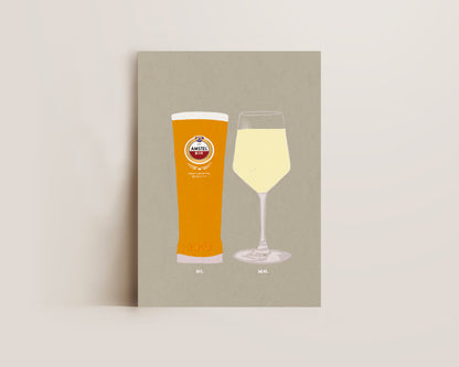 Amstel & White Wine Print