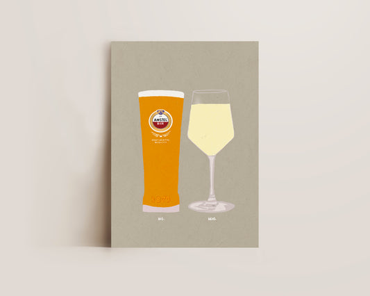 Amstel & White Wine Print