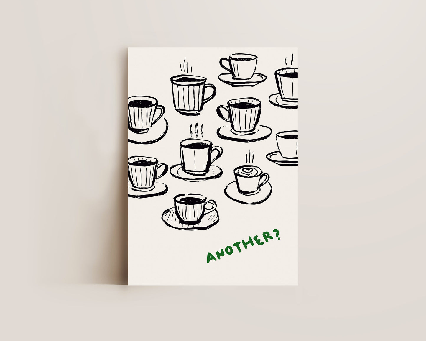 Another Coffee In Green Print