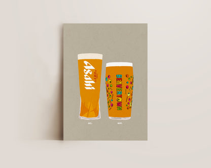 Asahi & Neck Oil Print