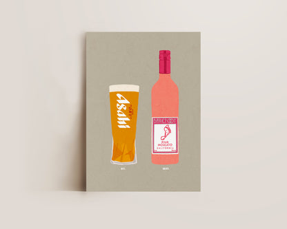 Asahi & Pink Moscato Print