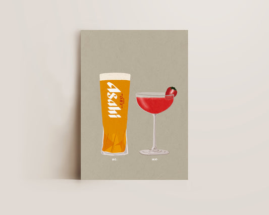 Asahi & Strawberry Daiquiri Print