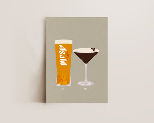 Asahi & Espresso Martini Print