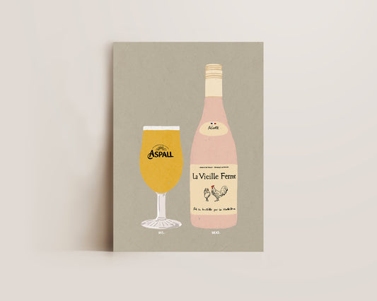 Aspall Cider & Chicken Wine Print