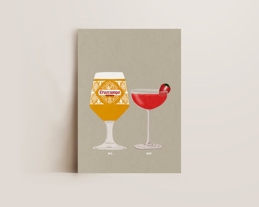 Cruzcampo & Strawberry Daiquiri Print