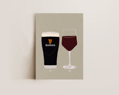 Guinness & Red Wine Print