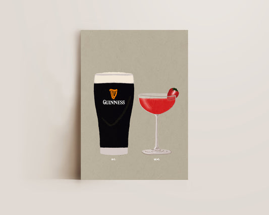 Guinness & Strawberry Daiquiri Print