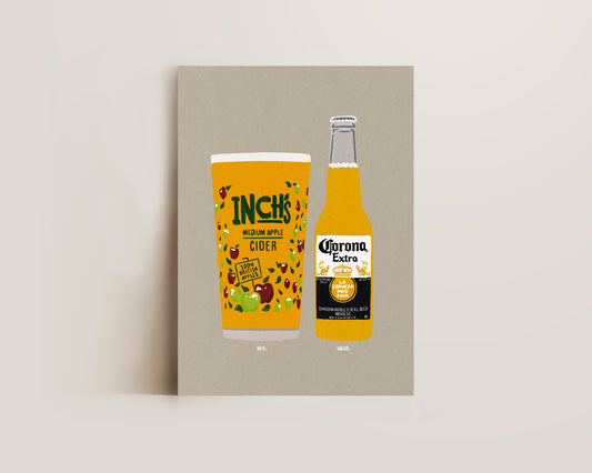 Inch's & Corona Print