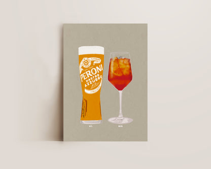 Peroni & Aperol Spritz Print