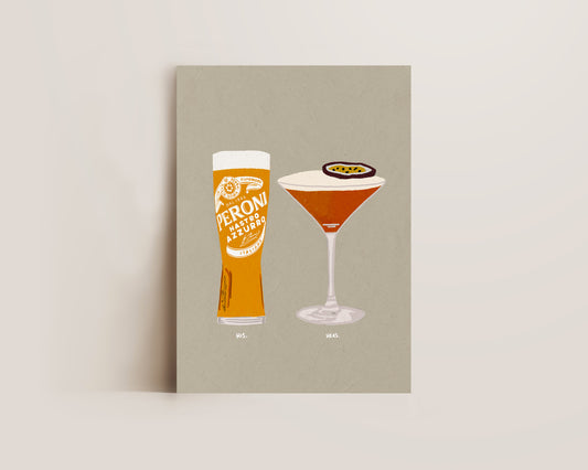 Peroni & Pornstar Martini Print