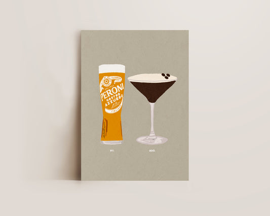 Peroni & Espresso Martini Print