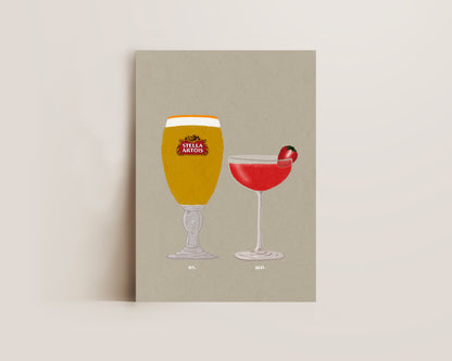 Stella & Strawberry Daiquiri Print