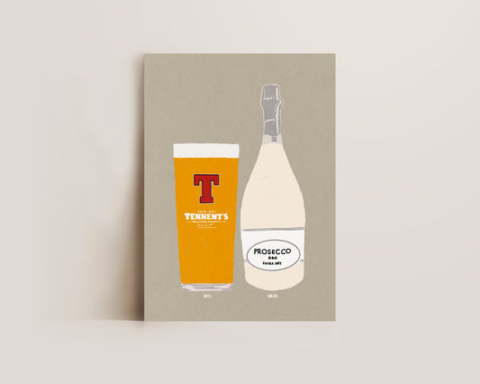 Tennents & Prosecco Print